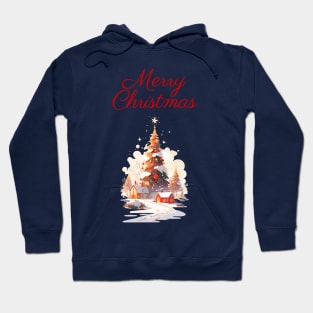 Merry Christmas decorated tree Hoodie